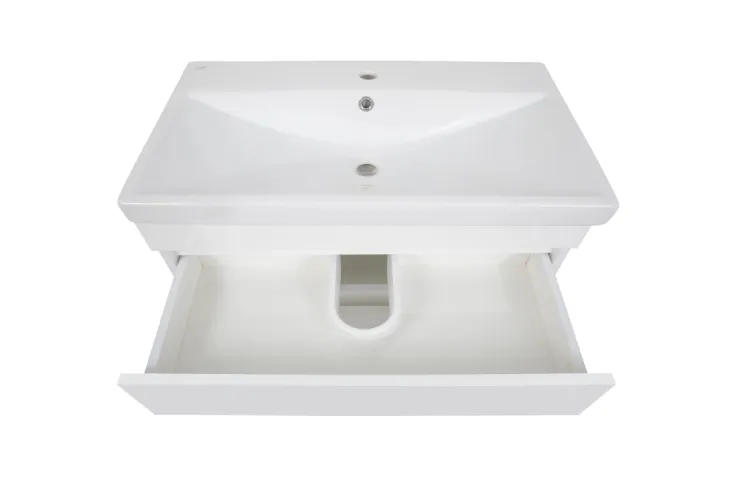 Тумба ВІНТАЖ 80 см з умивальником Elite, білий глянець image 3