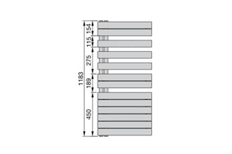 Рушникосушка дизайнерська RODA SPA ASYM "R" 1183x550 сталь White RAL 9016 (ROFR-120-055) image 4