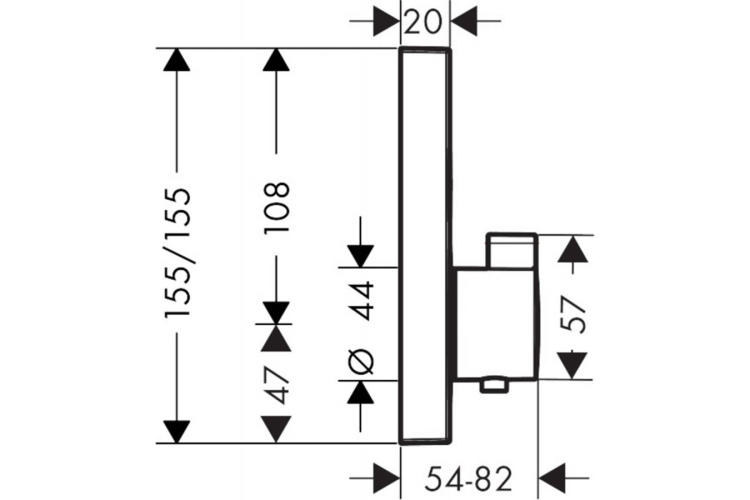 Термостат прихованого монтажу ShowerSelect на 2 клавіші Brushed Black (15763340) зображення 2