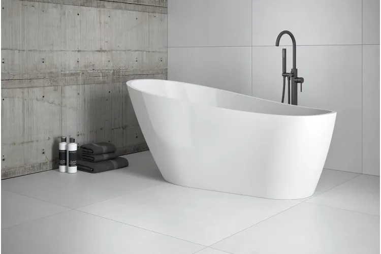 Ванна акрилова MELODY вільностояча 170х80 з сифоном клік-клак з переливом білий зображення 3