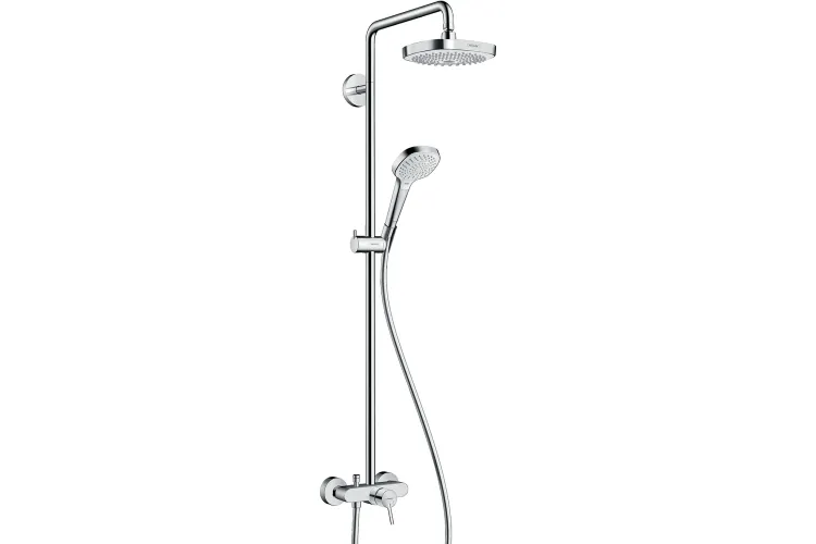 Душова система Croma Select E 180 2jet Showerpipe зі змішувачем, білий/хром (27258400) зображення 1