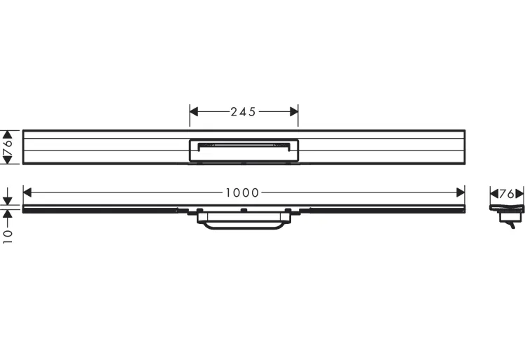 Верхня частина "RainDrain Flex" для душового трапу (пристінна) 1000 мм Brushed Stainless Steel (56053800) зображення 3