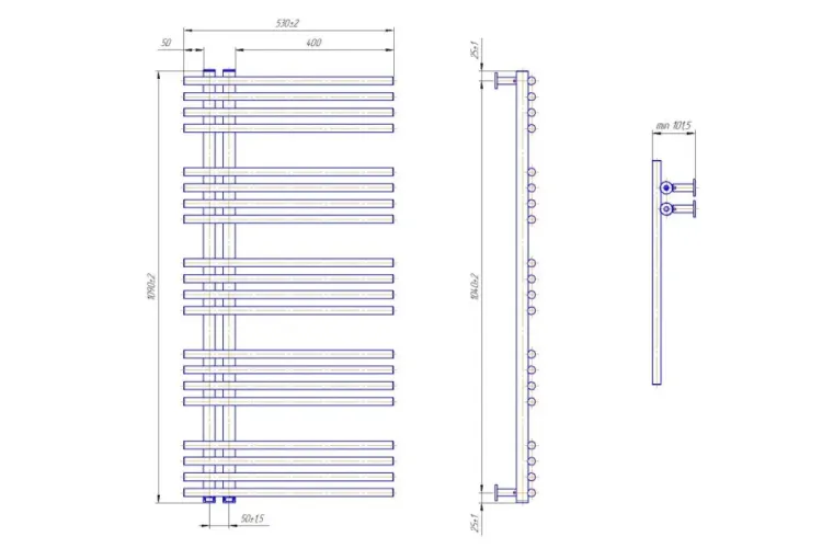 Рушникосушка INOX Преміум Марсель 1090х530/50 зображення 4