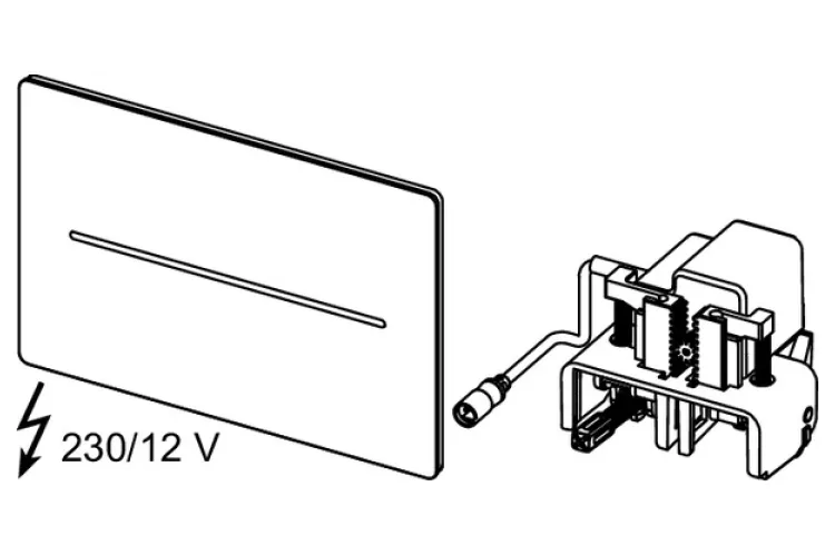 Панель змиву TECEsolid для унітазу, електронна, безконтактна, 230/12В, білий глянцевий (9240452) зображення 3