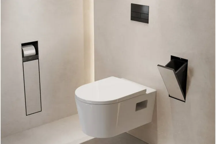 XtraStoris Rock Вбудов.відро д/сміття 2.5л з дверцятами, під плитку 30х15х14см, Matt Black (56063670) зображення 2