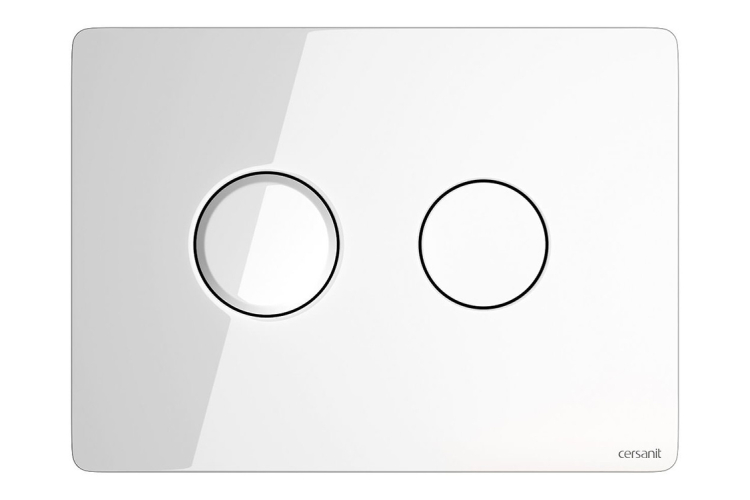 Кнопка змиву пневматична ACCENTO CIRCLE біле скло (для інсталяційної системи) зображення 1