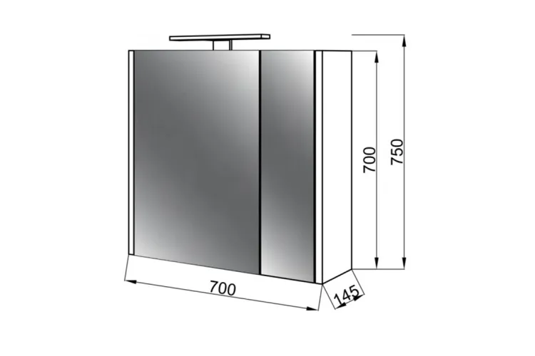 Дзеркальна шафа Ельба Z-70 з підсвіткою image 3