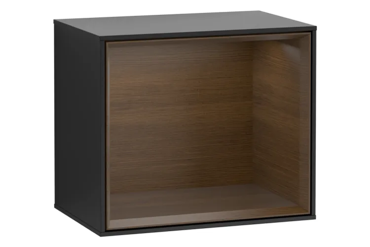 FINION Модуль 418x356x270 колір Black Matt, поличка Walnut Veneer + 1 LED підсвітка (F580GNPD) image 1