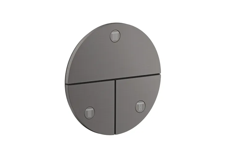 Перемикач ShowerSelect ID Round на 3 функції, Brushed Black Chrome (36779340) зображення 1