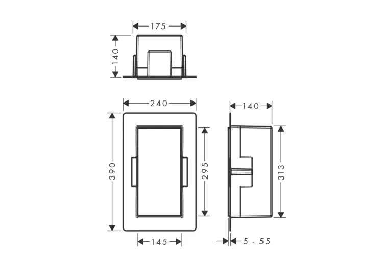 XtraStoris Rock Вбудов.відро д/сміття 2.5л з дверцятами, під плитку 30х15х14см, Matt White (56063700) зображення 3