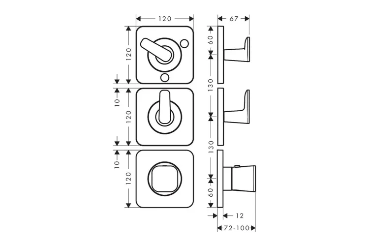 Термостат Axor Citterio C Cubic cut 380/120 для 3-х споживачів, Brushed Red Gold (49711310) зображення 2