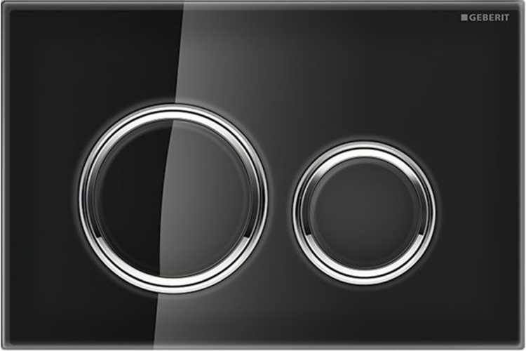 Кнопка змиву Sigma 21, чорне скло/хромована глянцева (115.884.SJ.1) image 1