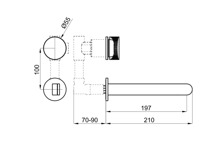 TONO, Зовнішня част.вбудованого змішувача для умивальника, chrome (100184778) зображення 5