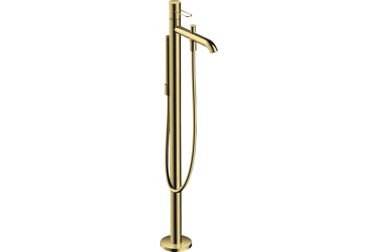 Змішувач Axor Uno для ванни підлоговий, ручка Loop, Polished Gold Optic 38442990 зображення 1