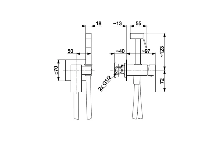 Змішувач для біде LOGON pvd gun metal grey внутр,монтажу 5139-512-61  image 2