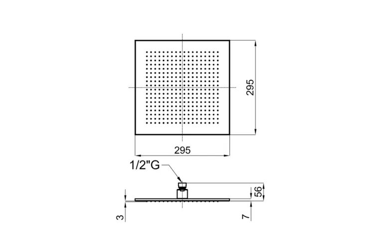 NEPTUNE SLIM Верхній душ Square 30 см з кульовим з'єднанням, хромований (100090329) image 2