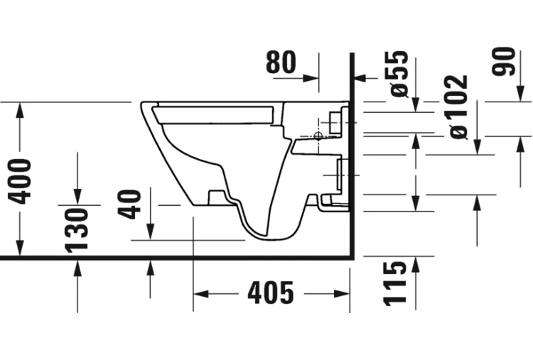 D-NEO Унітаз підвісний Rimless 54 см 2577090000 + сидіння 0021690000 (45770900A1) image 3