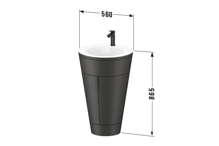 STARCK 1 Тумба з умивальником 56х86,4x60,5 см Graphite Satin Matt (S19513OBD580000) image 4