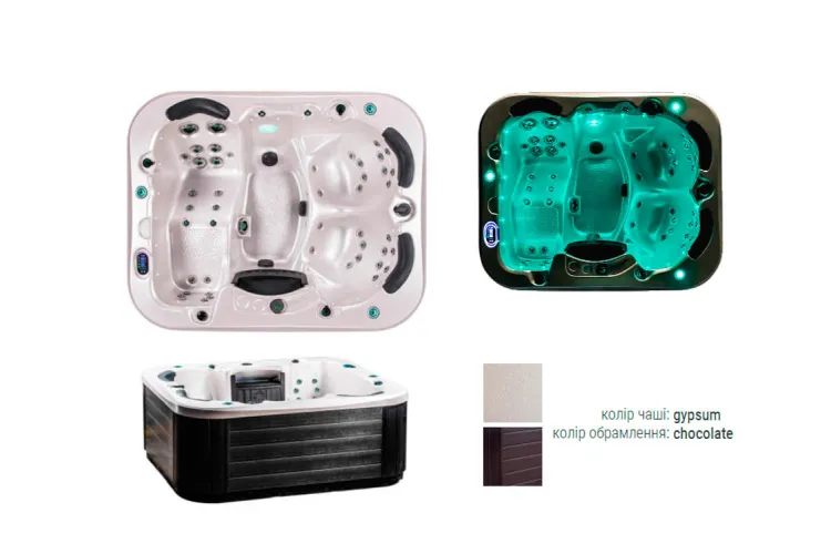 Спа-басейн NEON Gypsum/Chocolate 206х169х82 h (сходи,підіймач-кришка) image 2