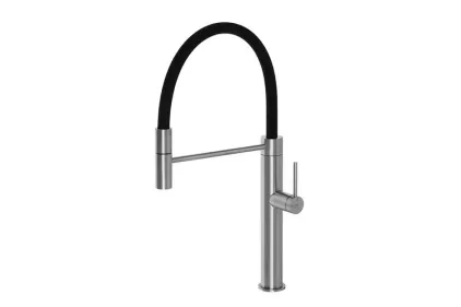 ROUND INOX, Змішувач кухонний з витяжним виливом, brushed stainless (100284536)