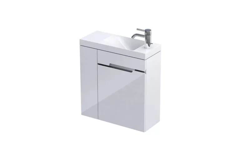 Тумба з умивальником SILVER 55 см, дві дверки, білий глянець, ліва 189229 image 1