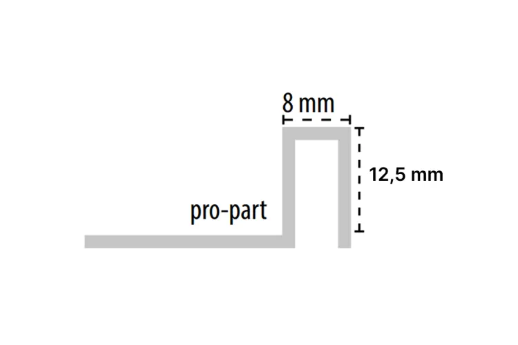 Декоративний профіль PRO-PART LATON CROMADO 12.5 mm зображення 3