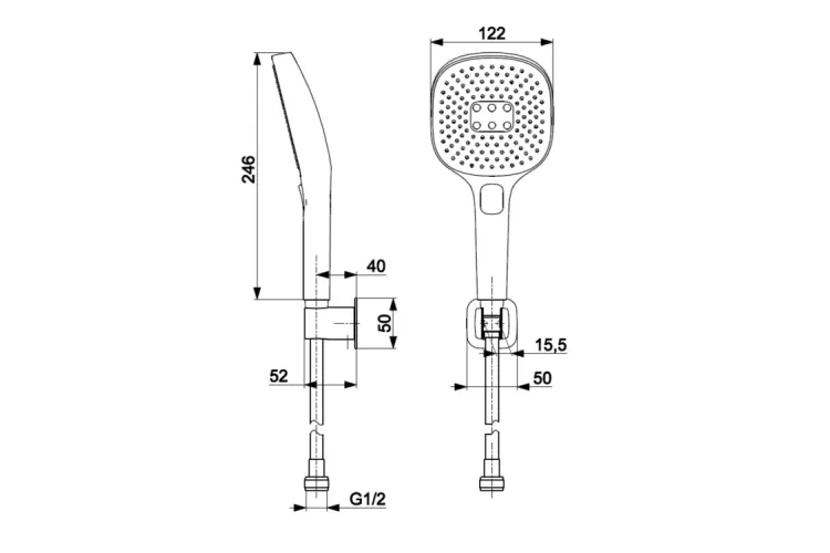 Душовий набір MALAGA pvd gun metal grey, 841-255-61 image 1