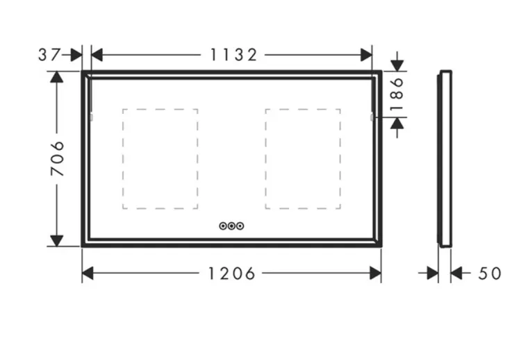 Дзеркало Xarita E з LED підсвічуванням 1200/700/50 touch sensor, Matt White (54985700) image 5