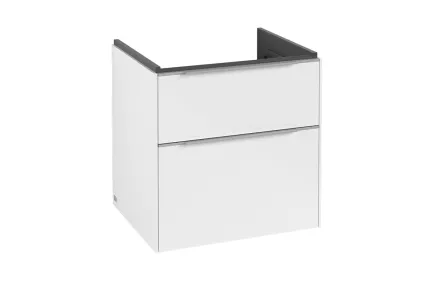 SUBWAY 3.0 Тумба під умивальник 57,2 x 57,6 x 47,8 cм Brilliant White ручки glossy alumin (C57800VЕ)