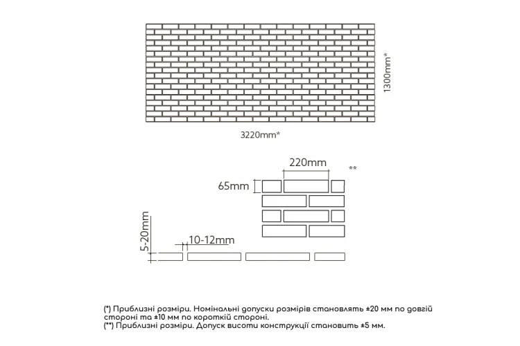 Стінова панель FITWALL,  MATTONI ROSSO HORIZONTAL 322x130 (100318212) image 2