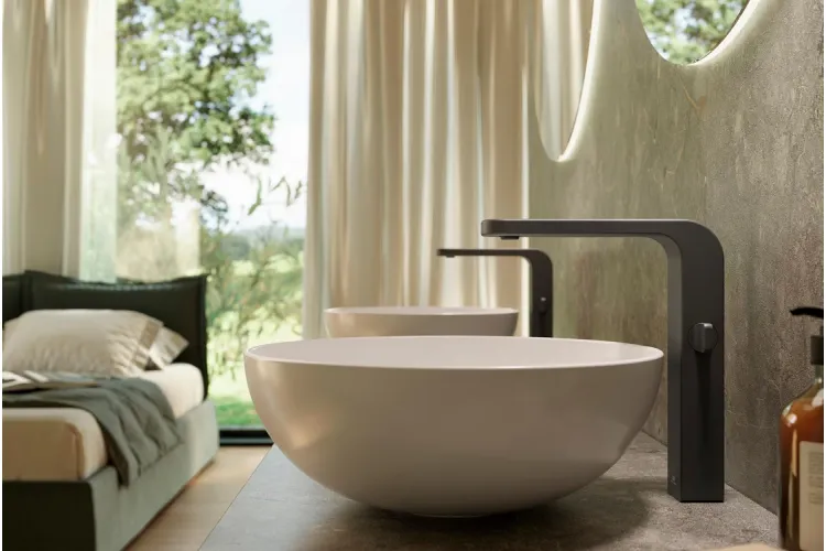 LOUNGE FLUID, Змішувач для умивальника з високим виливом, matt black (100358973) зображення 2