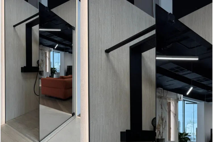 Душова перегородка ATTICA 5 120x200x56.6  matt black права (100366357) image 2