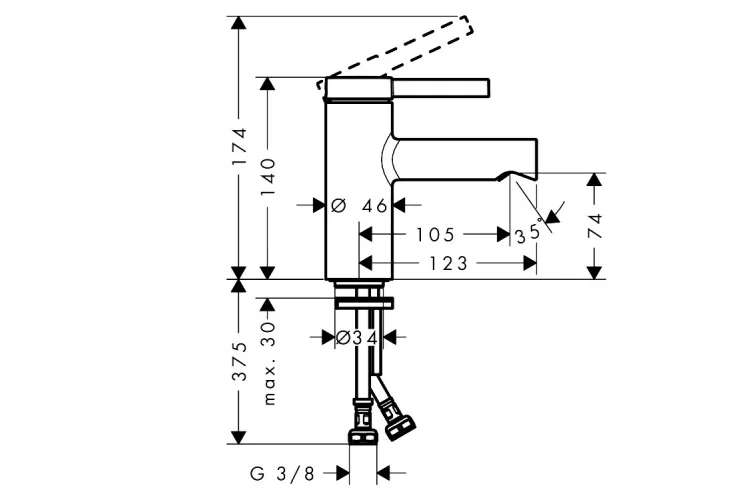 Змішувач Zesis S 70 CoolStart для умивальника без донного клапана, Chrome (74711000) image 2