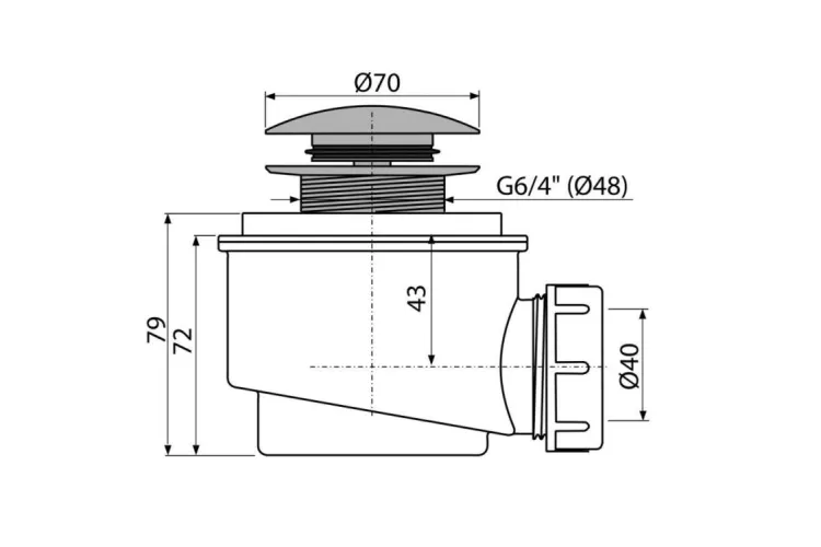 Злив клік-клак з верхньою очисткою до вільностоячих ванн, чорний матовий (OA-KKB) image 2
