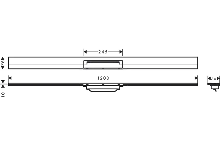 Верхня частина "RainDrain Flex" для душового трапу (пристінна) 1200 мм Matt Black (56054670) зображення 4