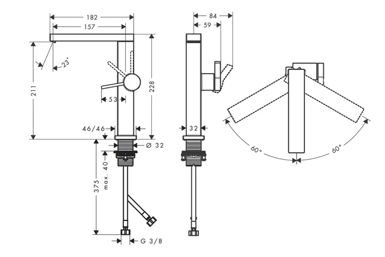 Змішувач Tecturis E 210 Fine CoolStart EcoSmart+ push-open для умивальника з поворотним виливом, Brushed Bronze (73060140) зображення 2