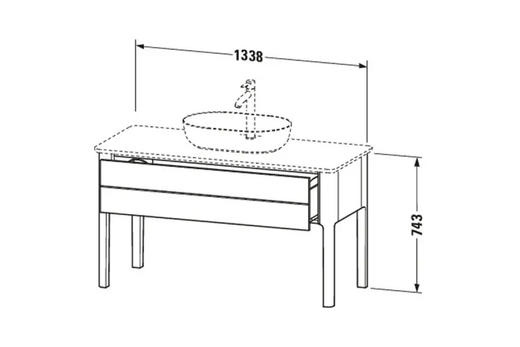 LUV Консольна підлогова тумба 133,8x57 см Night blue Satin Matt (LU956109898)  зображення 3