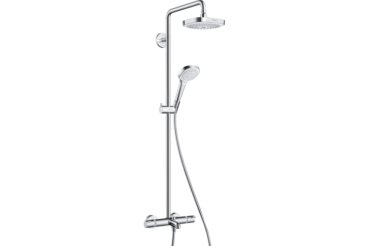Душова система Croma Select E 180 2jet Showerpipe з термостатом для ванни, білий/хром (27352400) зображення 1