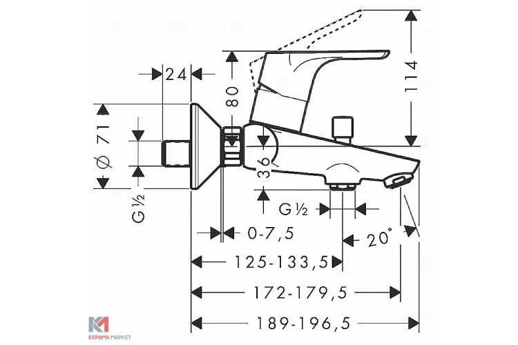 Змішувач Focus E для ванни (31940000) image 2