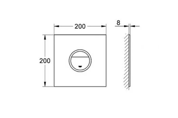 Кнопка змиву Veris Light з LED чорна з підсвіткою, безконтактний змив (38915KS0) image 5