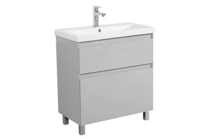 Тумба ЕЛІТ 80 см з умивальником Еліт, мокко глянець (підлогова)