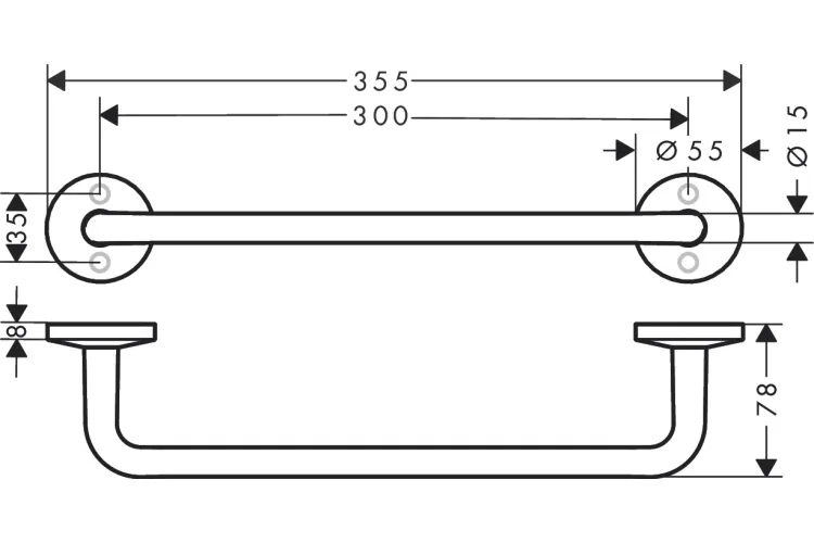 Поручень в душ 35.5/30.0x7.8 см Axor Universal Circular, Matt White (42813700) зображення 2