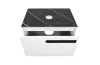 Тумба ОСТІН зі стільницею керамограніт Namibia Black 70 см (консольна) , білий мат, без умивалальника image 4