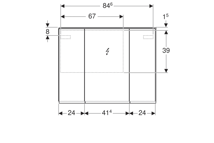 Дзеркальна шафа OPTION PLUS 90 см з підсвіткою і трьома дверима (500.594.00.1) image 5