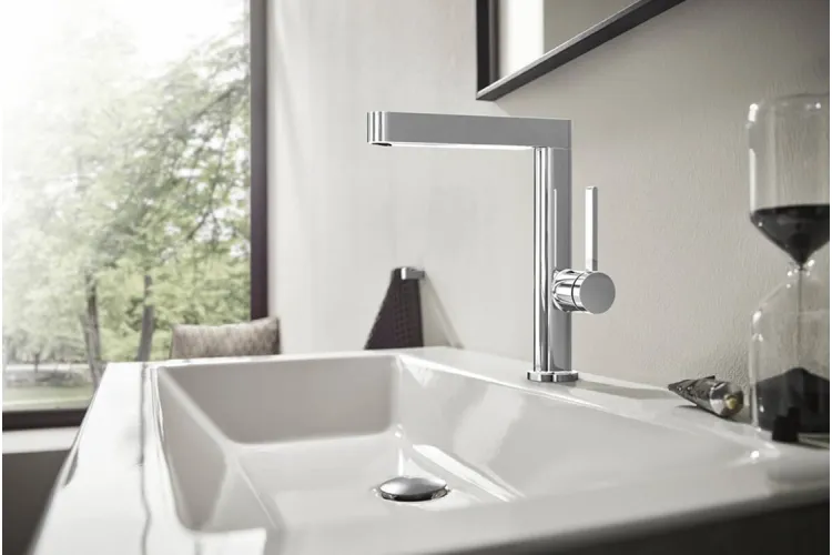 Змішувач Finoris 230 для умивальника з поворотним носиком і донним клапаном push-open, Matt White (76060700) зображення 2