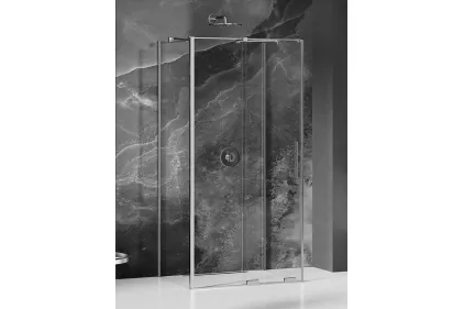 Душова кабіна прямокутна SMART LIGHT GOLD 1D 100x90x200 скло grafite ACTIVE SHIELD 8мм