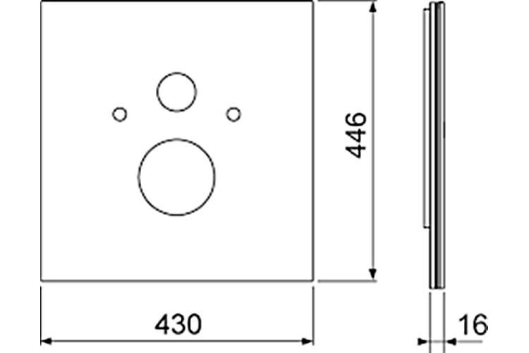 TECELux Нижня панель для стандартного унітаза, скло чорне (9650105) зображення 2
