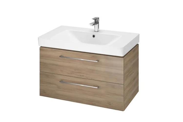 Шафка LARA  +  умивальник MILLE 80 см, горіх СЕТ В390 image 1