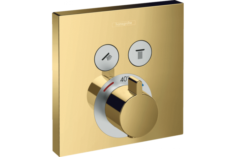 Термостат прихованого монтажу ShowerSelect на 2 клавіші Polished Gold Optic (15763990) зображення 1