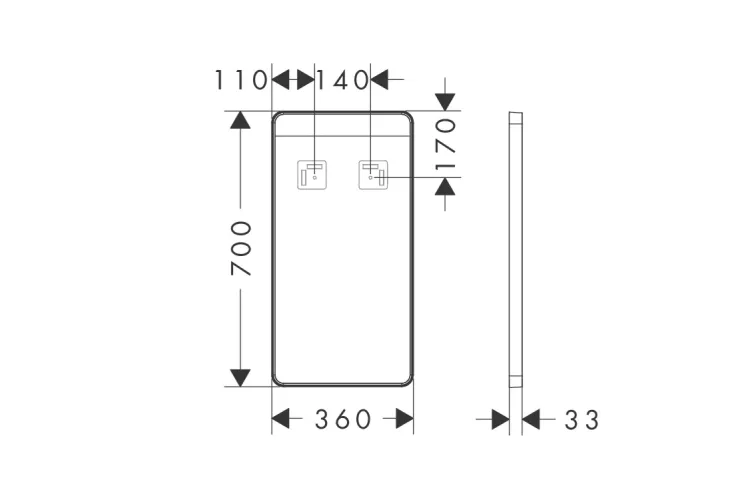 Дзеркало Xarita Lite Q з LED підсвічуванням 360/700 Matt Black (54955670) зображення 5